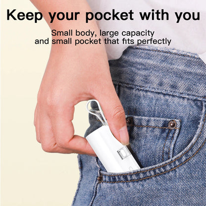Mini portable mobile phone charger 5000mAh mobile power supply, built-in cable charging, built-in LED light, built-in bracket function, compact and compact, suitable for mobile phones, headphones, speakers